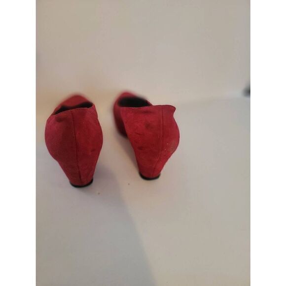 Miss Sixty Women's Red Suede Pumps Wedge Heels Size 37 - Picture 3 of 5